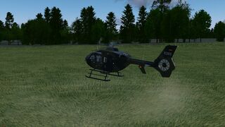Volumetric grass reacts to the wind-field from a helicopter in FlightGear 2020.3