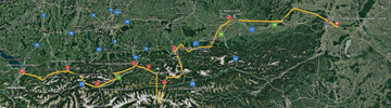 Map of the Austria Tyrol High Mountains bush trip
