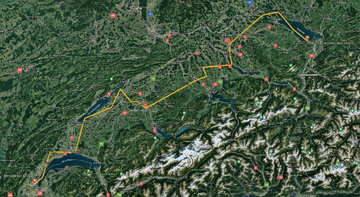Map of the Swiss Northern Lakes bush trip