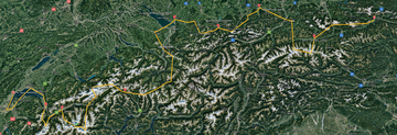 Map of the Grand Alpine Challenge bush trip