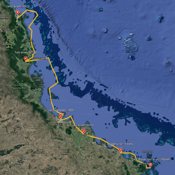 Map of the North Queensland Coast bush trip