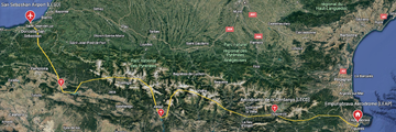 Map of the Pyrenees Excursion bush trip