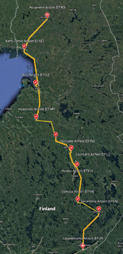 Map of the Discover Finland bush trip