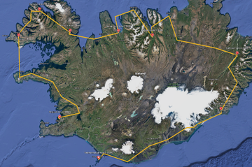Map of the Discover Iceland bush trip